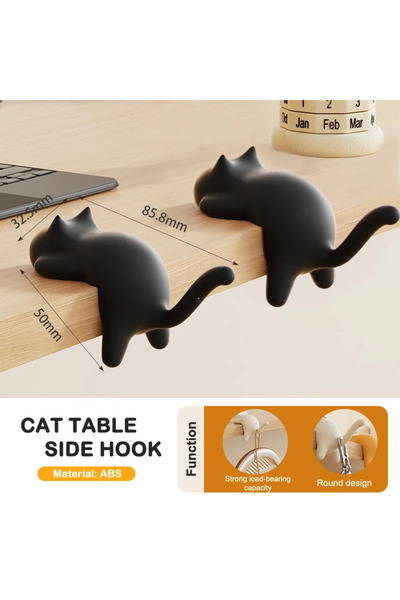 Choice7 Black 2pcs 2/3pcs Cat Backpack Hook, Office Desk Edge, No Marking, No...