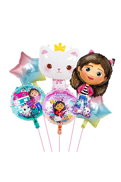 Choice5 1Set 6pcs Gabby Dollhouse Cats Number Balloon Children's Birthday Par...