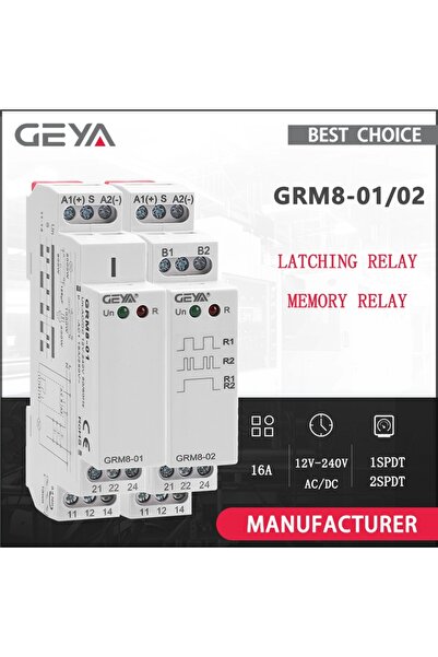 choice2 GRM8-01 ACDC12V-240V GEYA GRM8 مرحل إلكتروني ذو ذاكرة للتركيب على سكة...