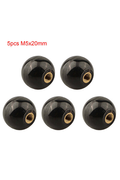 Choice3 مقابض كروية سوداء M5x20 (5 قطع) - مقابض باكلايت دائرية M5/M6/M8/M10/M...