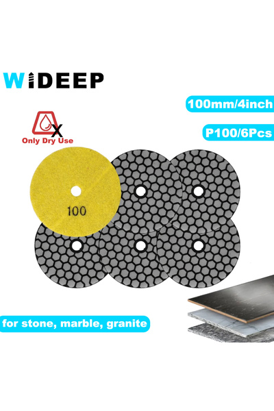 Choice3 6pcs Grit 100 6Pcs 100mm 4inch Dry Polishing Pad Sanding Discs for Ma...