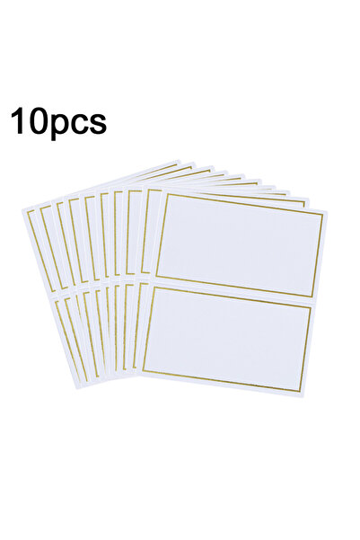 Choice 10pcs 10~50pcs Table Place Cards Foldable Gold Foil Border Table Card ...