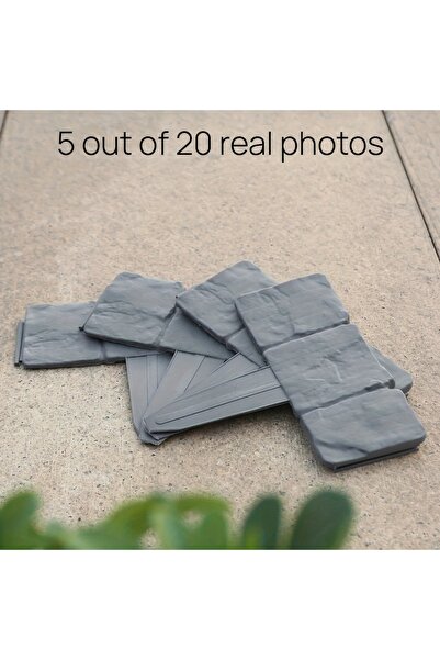 Choice grey 20pcs 9.84inchx9.06i Assembleable Imitation Stone Plastic Fence20...