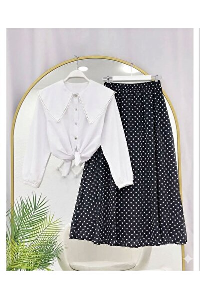 VOLT CLOTHİNG Σετ πουκάμισο με σχέδιο φλοιόδεσμου και φούστα