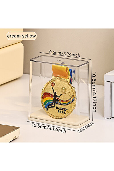 Choice cream yellow 1pc multi-functional medal individual display box, stacka...