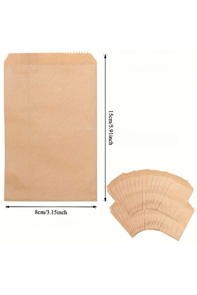 choice2 25 pcs 8x15cm 25 pcs Natural Kraft Paper Bags, Food Grade Food Storag...