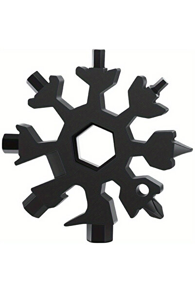 Choice1 Black 18-In-1 Stainless Steel Snowflake Multi-Tool Keychain Portable ...