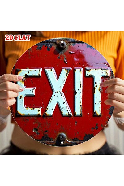 Choice لافتة خروج معدنية عتيقة الطراز مقاس 8×8 بوصة - رمز خروج للطوارئ دائري ...