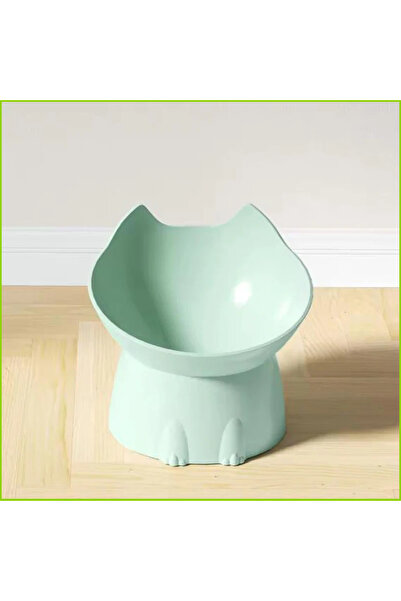 Choice1 Green Cat bowl with long ears and high feet bowl cat and dog neck pro...
