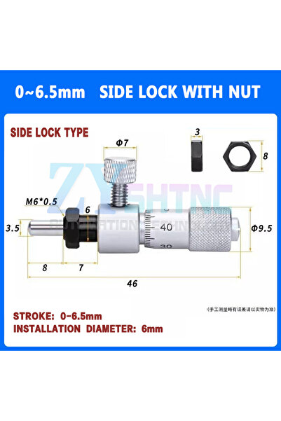 Choice3 MT6.5-4-lock Micrometer head 0-13mm 0-6.5mm with lock high-precision ...