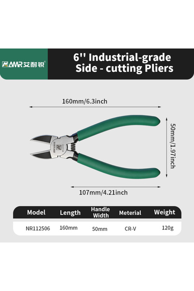 Choice3 LXH112506 كماشة قطع إلكترونية محسنة بفوهة مائلة للأسلاك البلاستيكية و...