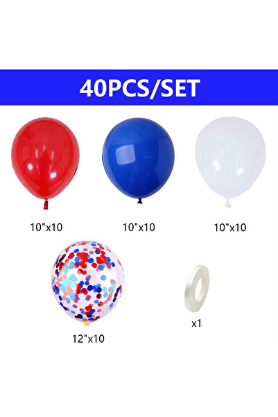 Choice Other 40PCS 40Pcs Red White and Blue Balloons with Confetti Balloons K...