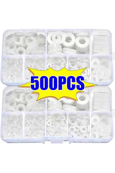 Choice 500pcs Waterproof Sealing Rings White Nylon Plastic Flat Washers Insul...