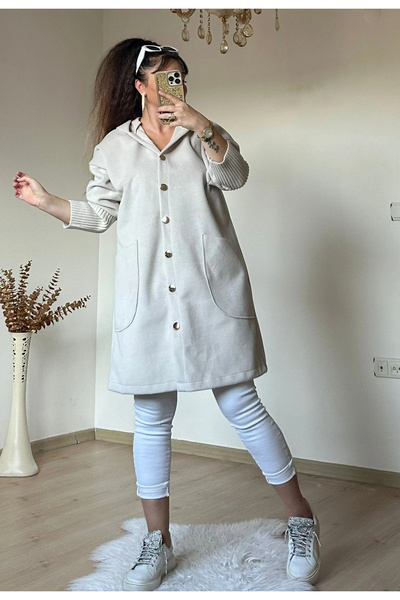 AZRA BUTİK Εποχιακό παλτό Ανγκόρα Μπεζ