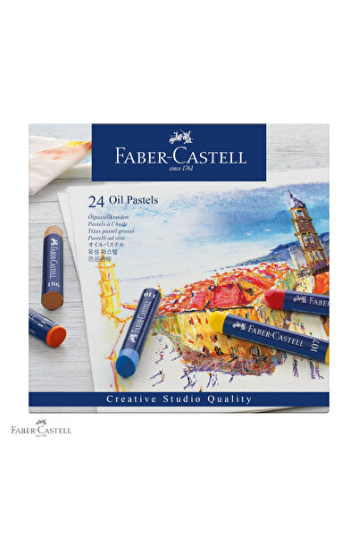Faber Castell Set de 24 creioane pastel cu ulei Faber-Castell, pigmentare int...