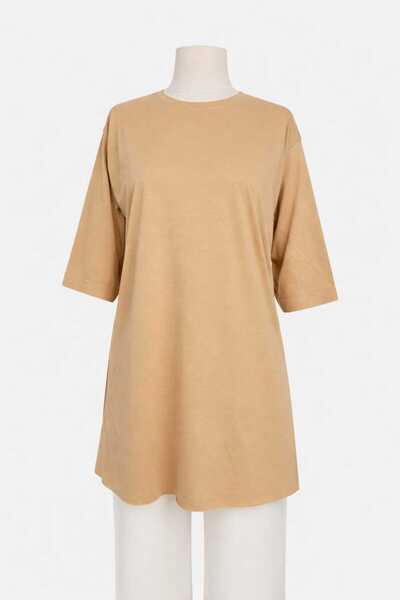 Nacar Moda Γυναικείο Lycra μονόχρωμο τούνικ με κοντό μανίκι, άνετη εφαρμογή, ...