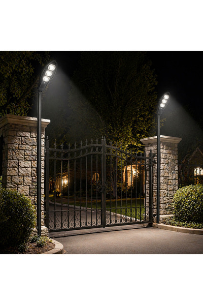 OEM ΣΕΤ 2 τεμαχίων Φωτιστικό Δρόμου με 90 LED, Ηλιακή Φόρτιση (V19)