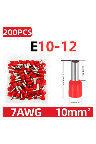 Choice1 E10-12-Red 200pcs TEMINUO Wire Ferrule Terminals, 7 Sizes Different C...