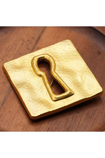 Choice A9 Pleated Devil's Eye Brooch Alloy Keyhole Shape Glaze Luxury Badge P...