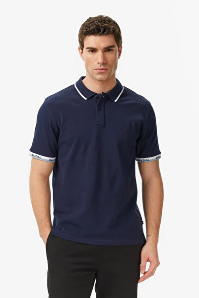 Nautica Tricou pentru bărbați, albastru marin, cu croială normală, cu gât polo