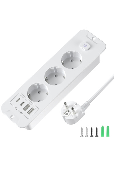 Choice4 110-250V EU 3AC white Eu plug Desktop built-in power board 2/3 AC pow...