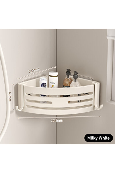 choice2 1 Layer White Bathroom Storage Shelf Wall Mount Self Adhesive No Dril...