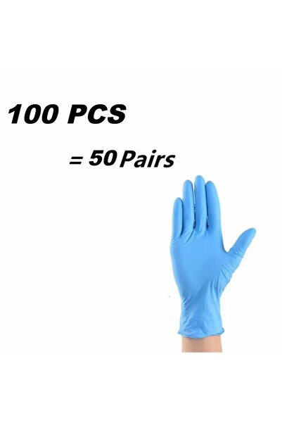 Choice7 Kids Size Kids Blue 100PCS Kids Nitrile Disposable Gloves for 6-15 Ye...