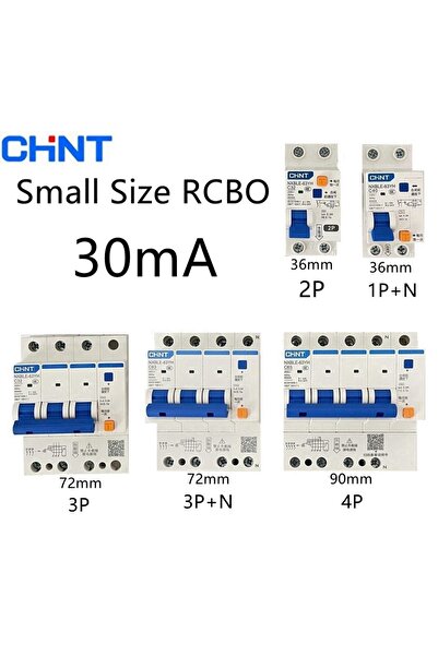 Choice12 30MA 2P 16A CHINT NXBLE-63YH 1P+N 2P 3P 3P+N 4P 30MA Small Size RCBO...