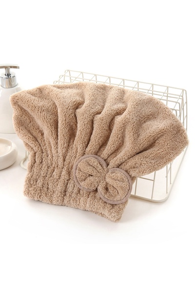 Choice3 Brown 1Pc Microfiber Hair Drying Towels Head Wrap with Bow-Knot Showe...