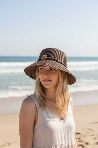 Aware Time Ψάθινο καπέλο μισού φεγγαριού