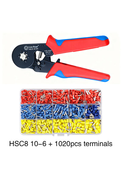Choice1 HSC8 10-6 1020PSC كماشة تجعيد الأطراف الاحترافية - أداة كبس طرفيات مع...
