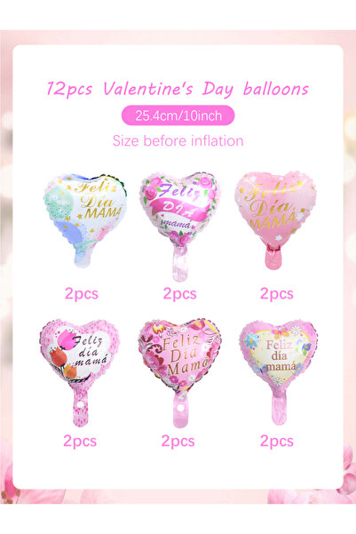 Choice 10inch 12pcs 12pcs Mother's Day Happy Foil Balloons, suitable for Moth...