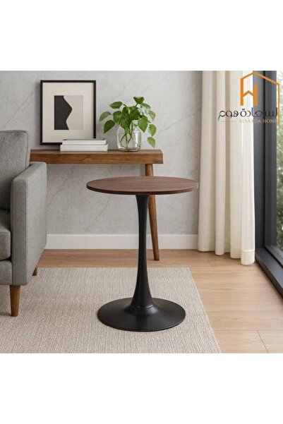 Al Saadah Home Round Service Table - Wood - 60*60*74 cm