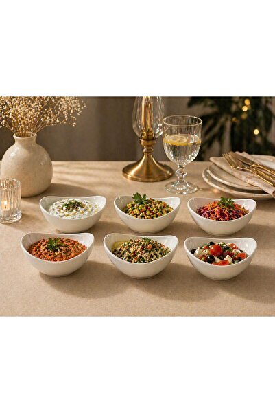decovien 6 Lı Opal Kase Kısır & Salata & Meze & Çorba Kasesi