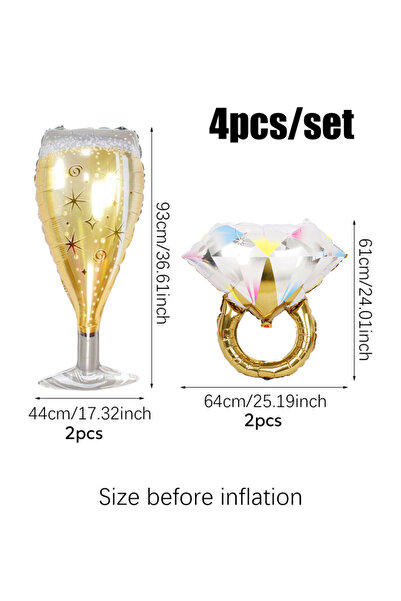 choice2 Other 4pcs 2/4pcs Champagne glass ring balloon,birthday,bars,wedding ...