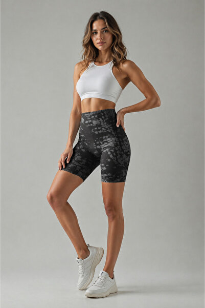 JOLT Ψηλόμεσο κολάν με σχέδιο Biker Γυναικείο αθλητικό κοντό κολάν που συσφίγ...