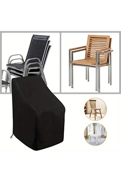 Choice 64X64X120X70cm Black 1pc Premium Waterproof Stacking Outdoor Chair Cov...