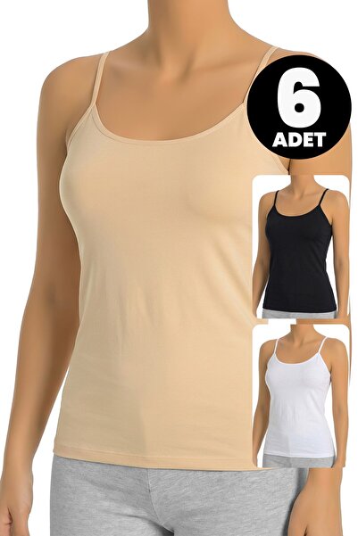 Öts Σετ 6 τεμαχίων γυναικεία εσώρουχα με λουράκια (96% βαμβάκι - 4% ελαστάνη)