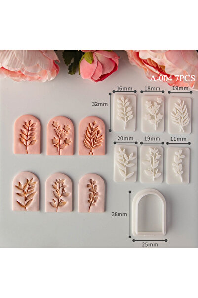 Choice3 A-004 7Pcs Botanical Leaf Pattern Clay Earring Molds Set Fresh Plant ...