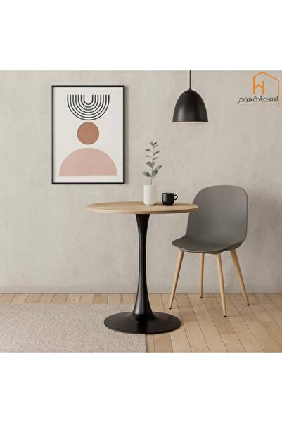 Al Saadah Home Single Round Service Table - Wood - 70*70*74 cm