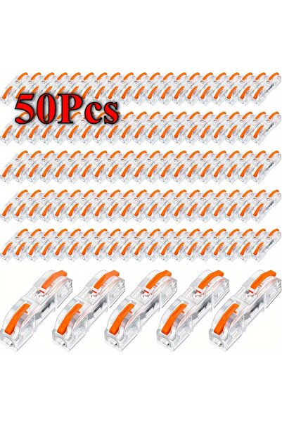 Choice1 Orange-50Pcs 50/100 Pieces of Inline Wire Connectors, 1-to-1 Electric...