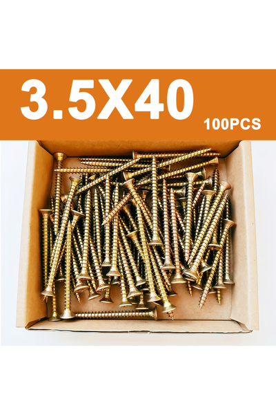 Choice مسامير ذاتية اللولبة M3.5X40، 100 قطعة، برأس مسطح من سبيكة الزنك، برأس...