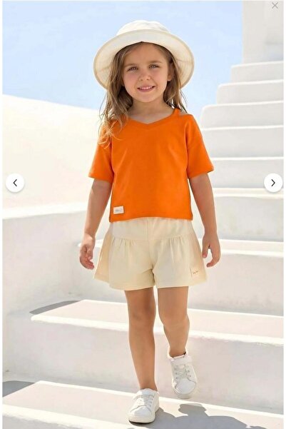 Zeyland Κοριτσίστικο πλεκτό σορτς με βολάν - Κρεμ 26391