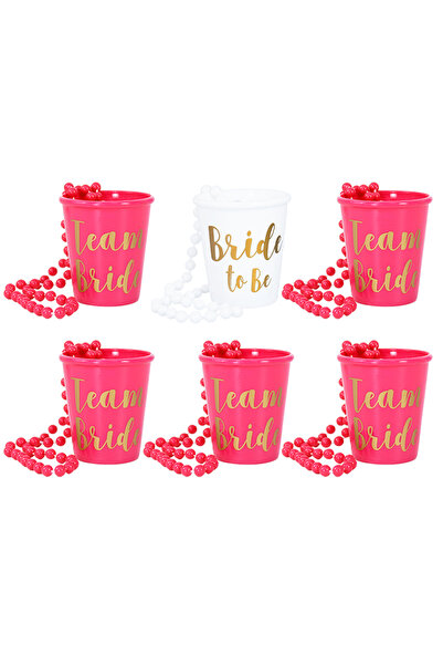 Choice9 ZX083-6P Team Bride To Be Cup Bachelorette Hen Party Plastic Shot Gla...