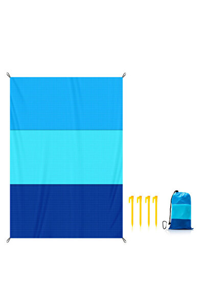 Choice3 set Blue 78x56 inch 2x2.1m Waterproof Pocket Beach Mat Blanket, Light...