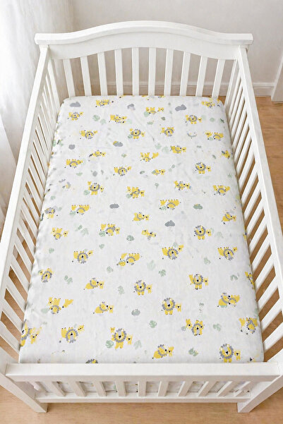 LUNGA VİTA Cotton Combed Cotton 70X140 Elastic Baby Bed Sheet Elastic Crib Sheet