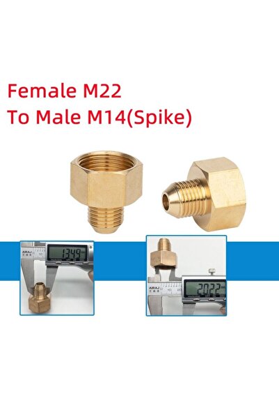 Choice4 F22 to M14(S) Brass 3/8" 1/4" M14 M18 M22 Thread Connector Male Femal...