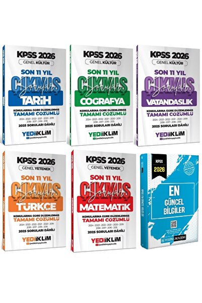 Yediiklim Yayınları Yediiklim 2026 KPSS Genel Yetenek Genel Kültür Çıkmış Sor...