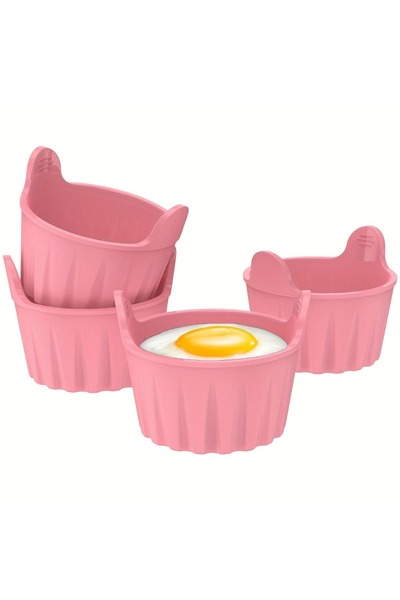 Choice1 Pink 4PCS-SET Non-Stick Baking Molds for Air Fryer Steamer, Reusable ...