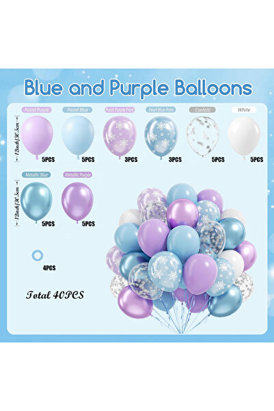 Choice oval as the pictures 40pcs frozen set 40pcs 12inch Snowflake Purple Bl...
